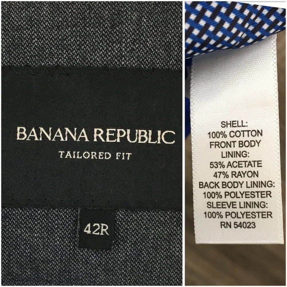 Banana Republic Charcoal Gray Tailored Fit Blazer